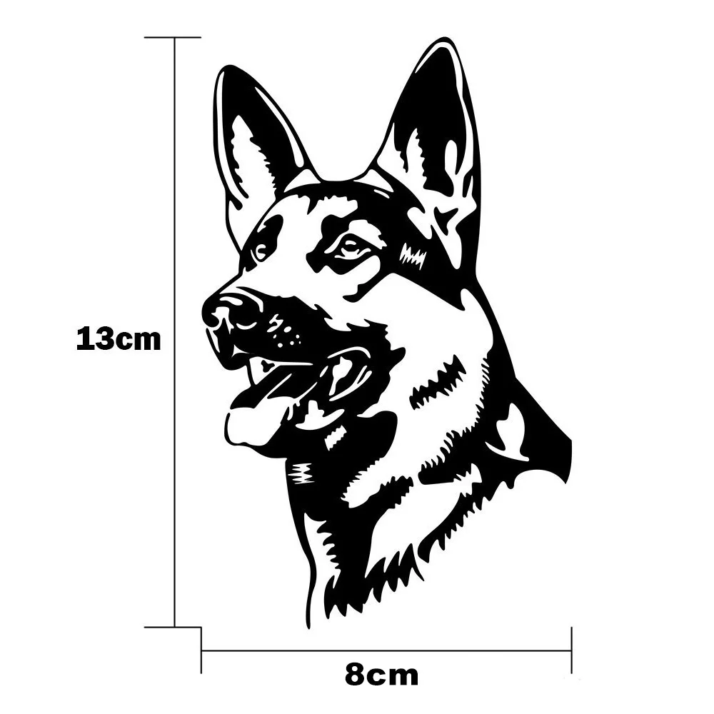 JP interesting car decals are used to cover scratched windows, bumpers, German Shepherd reflective waterproof stickers13cmx8cm