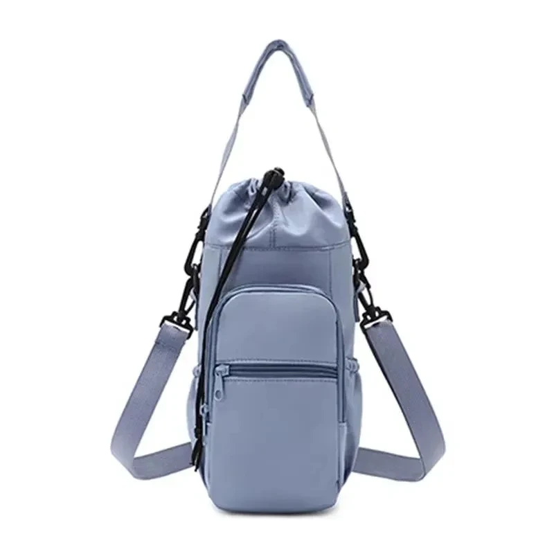 Portable Water Bottle Bag with Adjustable Strap Thermal Mugs Insulated Protective Cover Phone Pocket Outdoor Sports Travel Bag