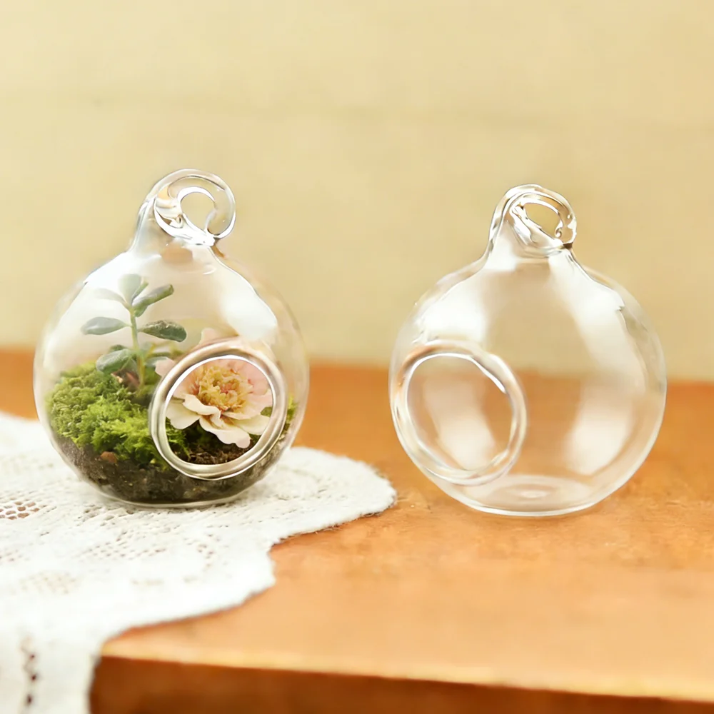 

5pieces 25*30mm Micro Landscape Ecological Glass Bottle Glass Pots jewelry Glass Bottle Moss DIY Glass globe pendant