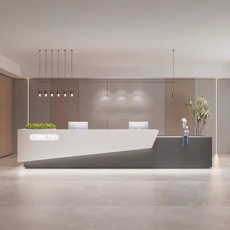 Storage Brown Reception Desks Wood Cheap Design Classic Drawer Reception Desks White Modern Empfangs Tresen Office Furniture