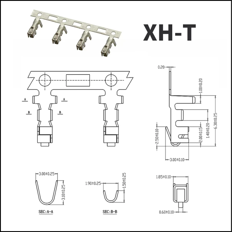 50 Teile/los XH2.54 Pin Header Stecker 2P 3P 4P 5P 6P 7P 8P 9P 10P 12Pin 2,54mm Pitch XH für PCB JST Gerade Gebogene Pin Halter – Detail 4