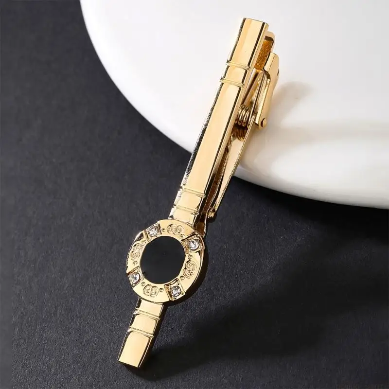31BF Elegant Men Tie Bar Strong Grip Stylish Tie Pin Stainless Steel Tie Holder Perfect for Business Meetings and Weddings