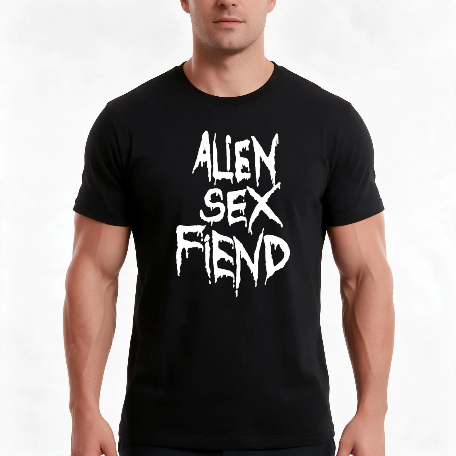 Alien Sex Fiend T-Shirt, Summer Casual Cotton Tee, Oversized Streetwear Tops, Vintage Graphic Print, Loose Fit Short Sleeve