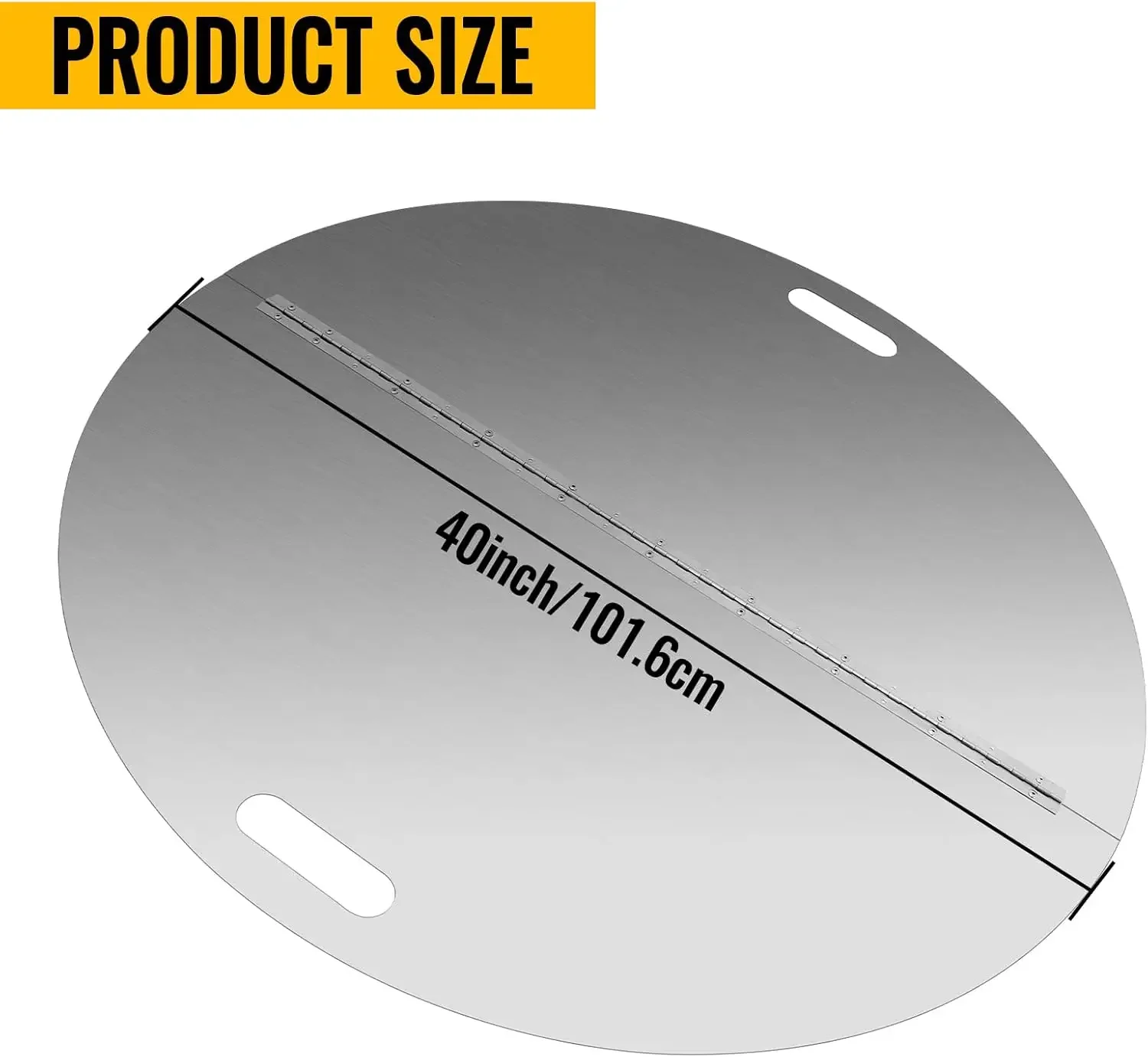 40 Inch Round Fire Pit Lid, 304 Stainless Steel Foldable Fire Pit Ring Snuff Cover, Ring Lid 3mm Thickness for Any Round Patio