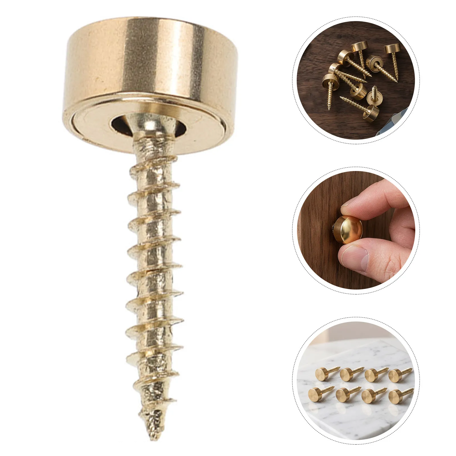 16Pcs Brass Screw Caps Self Tapping Decorative Mirror Mounting Screws for Dresser Plaques Furniture Fixing Mirror Fixing Screws