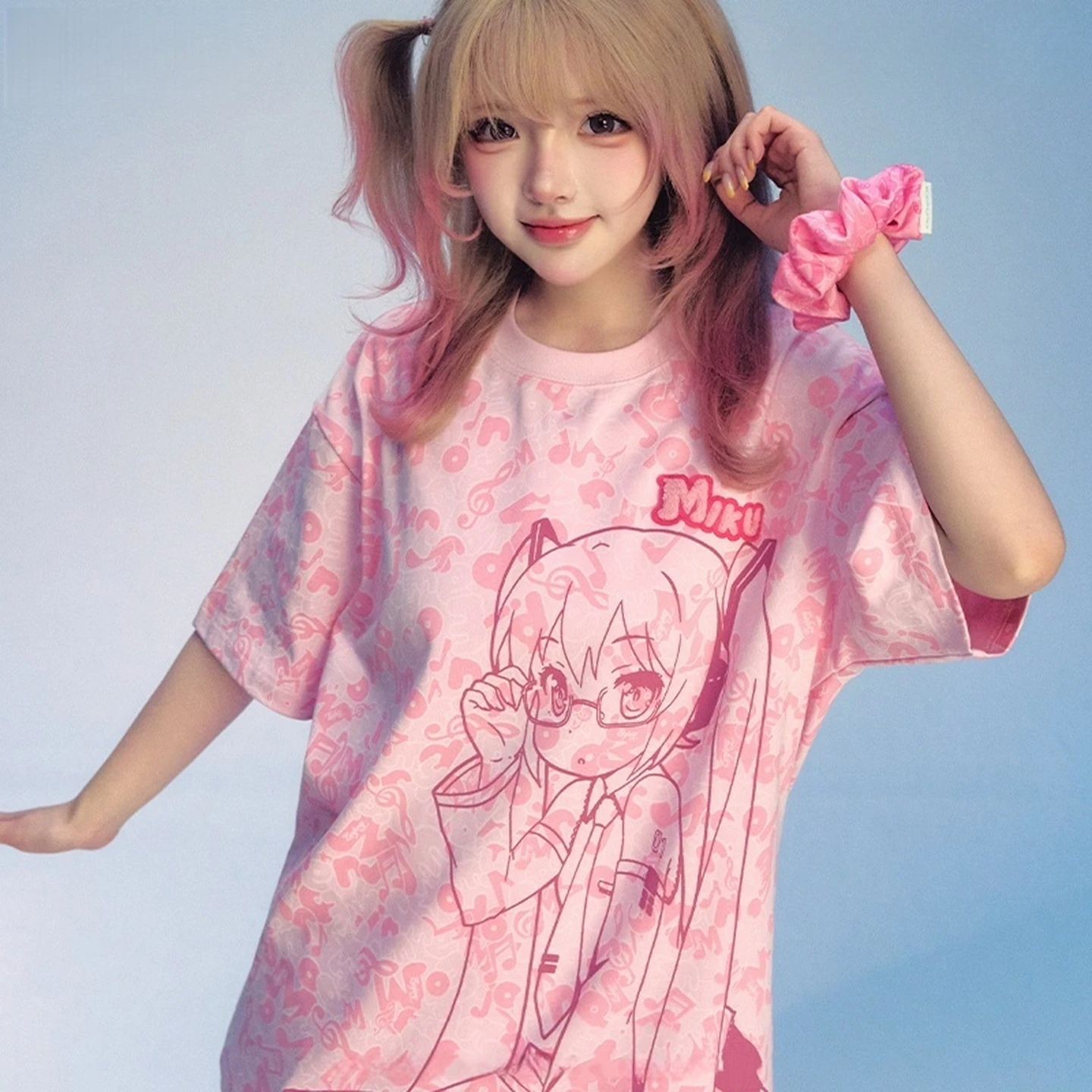 Camiseta de Verano 2026 Hatsune Miku Y2k Retro Cosplay para Mujer, Talla Grande, Impresión 3D, Manga Corta, Unisex, Deportiva, para Niños