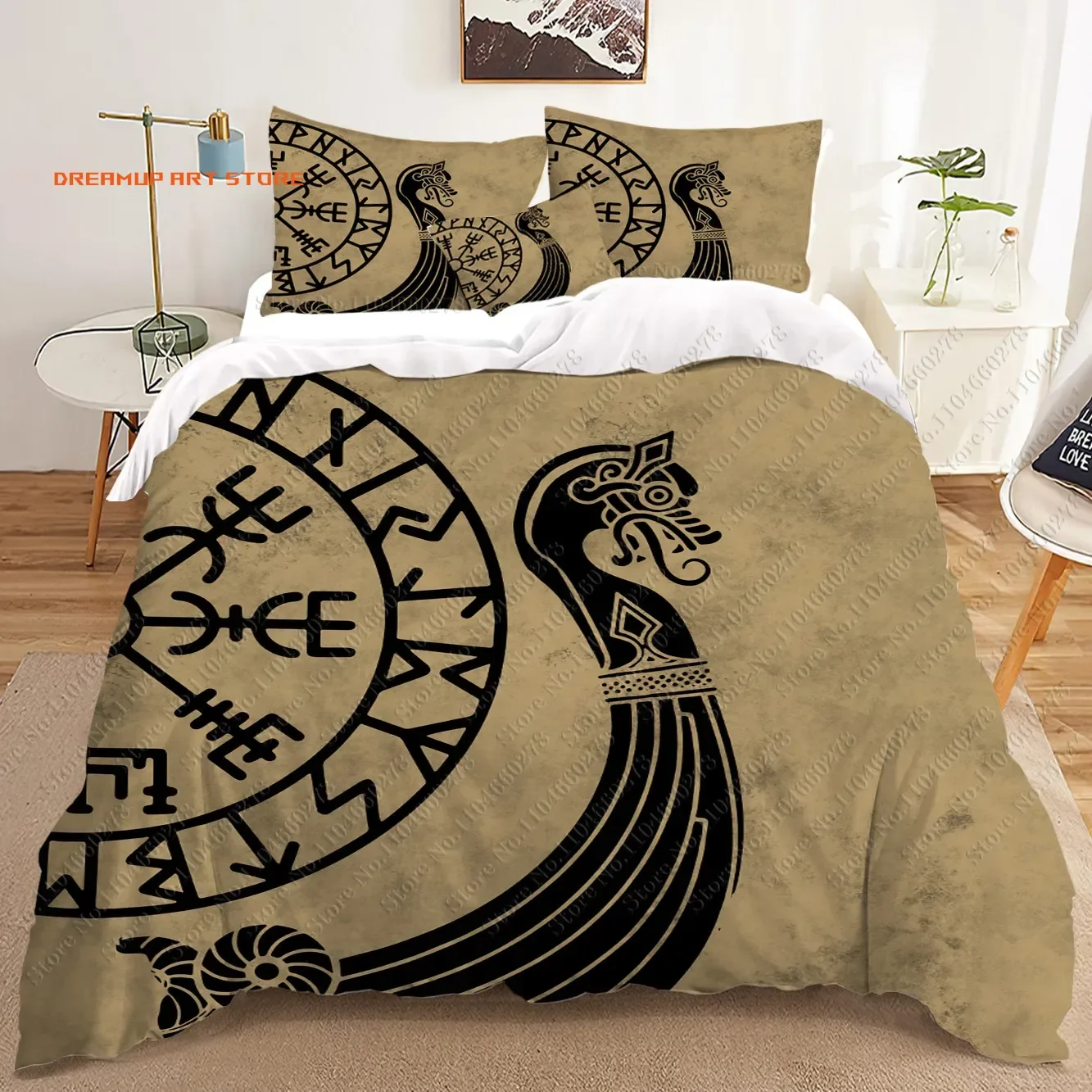 2026 Viking Odin Tattoo Scandinavian 3D Bedding Sets Print Duvet Cover Adults/ Children Bed Comforter Birthday Gift Dropshipp