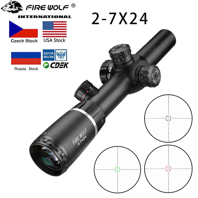 

2-7X24 New Riflescopes Rifle Scope Hunting Scope w/ Mounts Free shipping