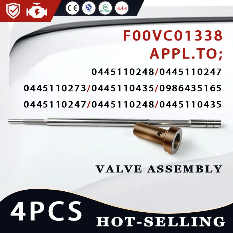 4PCS F00VC01338 / F00VC01358 / F00VC01346 Fuel Injector Valve Assembly Suitable For Bosch Diesel Engine Spare Parts XF1224