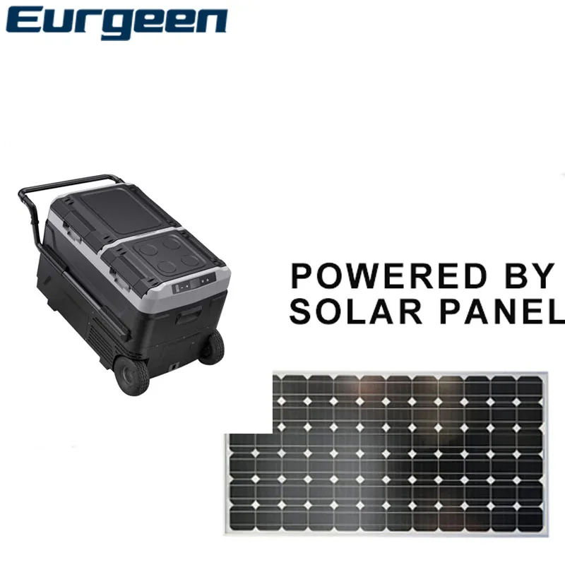 50L Mini Profundo 12 Volts Solar Powered RV Camping Refrigerador Carro Frids com Rodas Freezer para Mini Acampamento Profundo