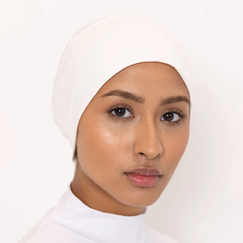 Hijab musulman en coton pour femme, bonnet élastique, sous-écharpe en jersey, bonnet fermé, chapeau monochrome, turban musulman, capuche pour femme,