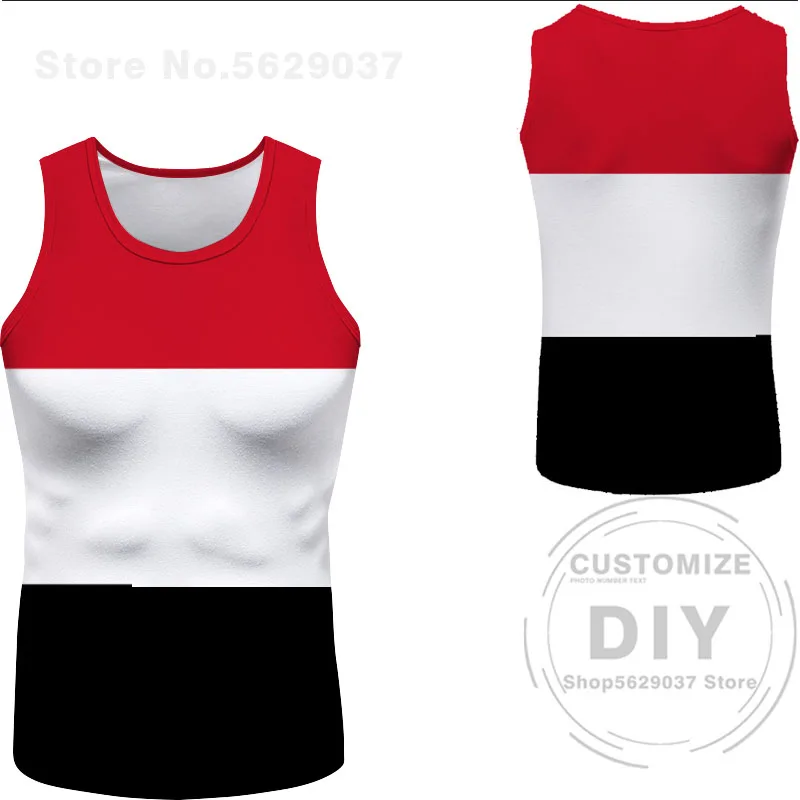 Yemen Sleeveless Diy Free Custom Made Name Yem Vest T-Shirt Nation Flag Ye Islam Arabi Arab Country Republic Print Photo Clothes