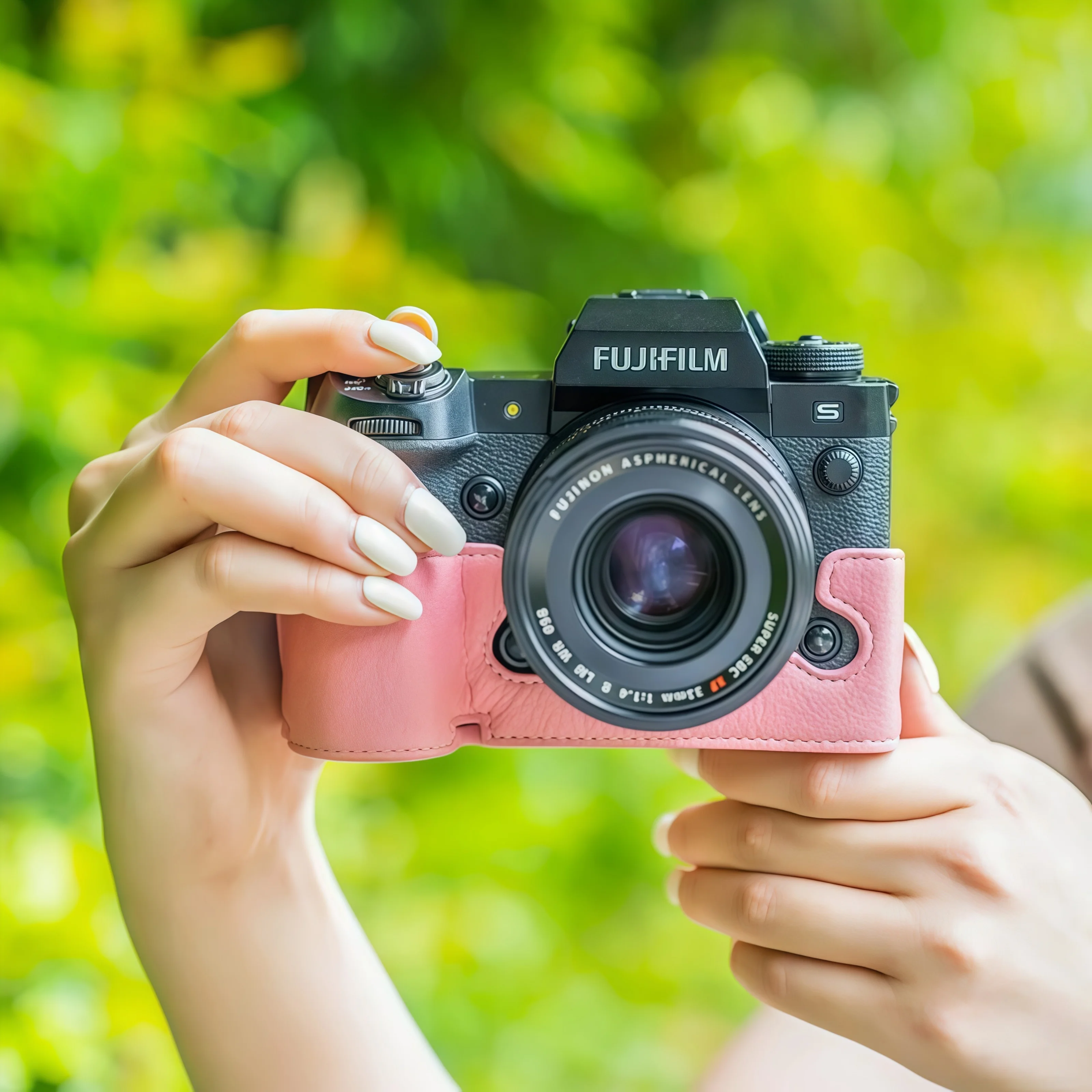 

Camera bag leather base suitable for Fujifilm X-H2 X-H2S anti-fall and wear-resistant half-pack protective case