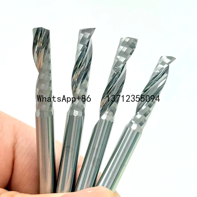 

10pieces/Lot 2A MDF Milling Cutter Wood Working Tools Quality Single Flute Spiral Cutter Carbide Router Bit for Acrylic PVC