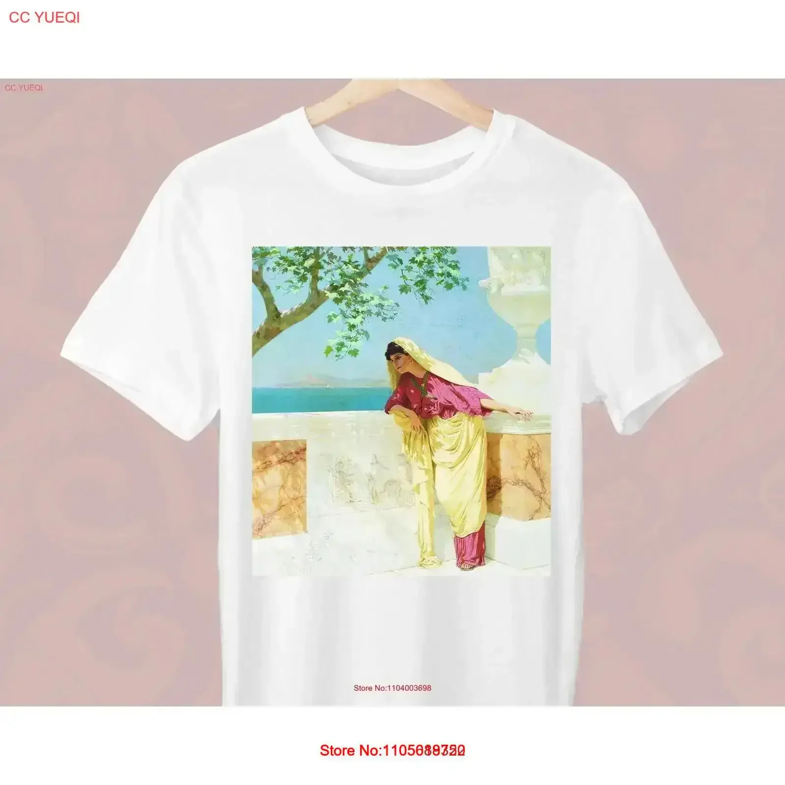 Greek and Sea Stefan Bakałowicz Painting T Shirt Woman for a Stylish vintage Washed homme designer clothes fashion vintage