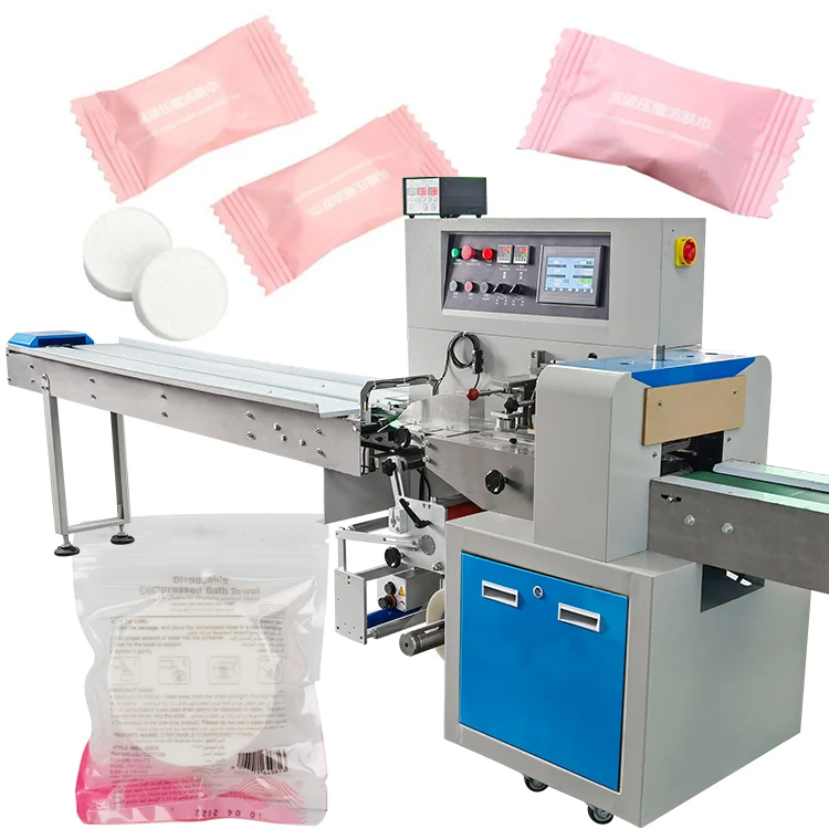 (2026) Fully Automatic Disposable Hotel Supplies Pillow Packaging Machine for Disposable Compressed Towels and Bath Towels Packi