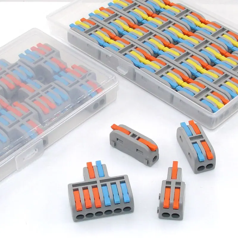موصلات كابلات أسلاك سريعة صغيرة ، فاصل مدمج عالمي ، موصلات كهربائية ، كتلة طرفية منزلية ، صندوق وصلات #1