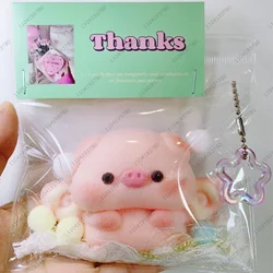 Pink Piggy Taba Squishy Silicone Angle Little Pig With Wings Mochi Toy Squeeze Toy Hand Relax Stress Relief Gift Toys