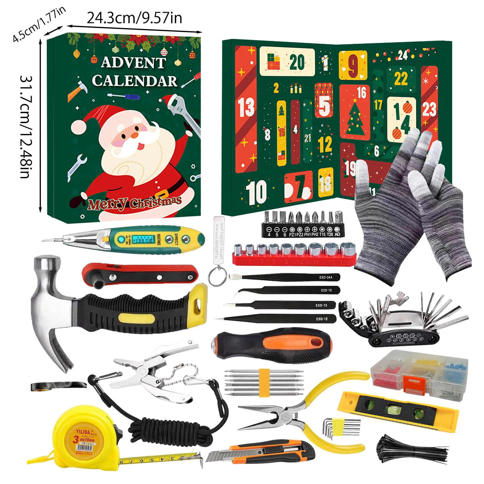 Weird Cooking Gadgets Advent Calendar Hand Tool Kit Christmas Countdown 24 Days Hand Tool Advent Sand Timer 2 Minute Brush Teeth