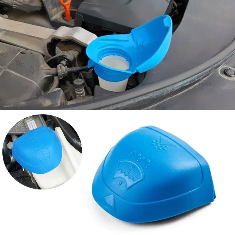 Blauer Wischwasserbehälterdeckel Trichterförmiger Tankdeckel Wischerbehälterabdeckung Universal für VW Audi SKODA Autozubehör – Detail 3