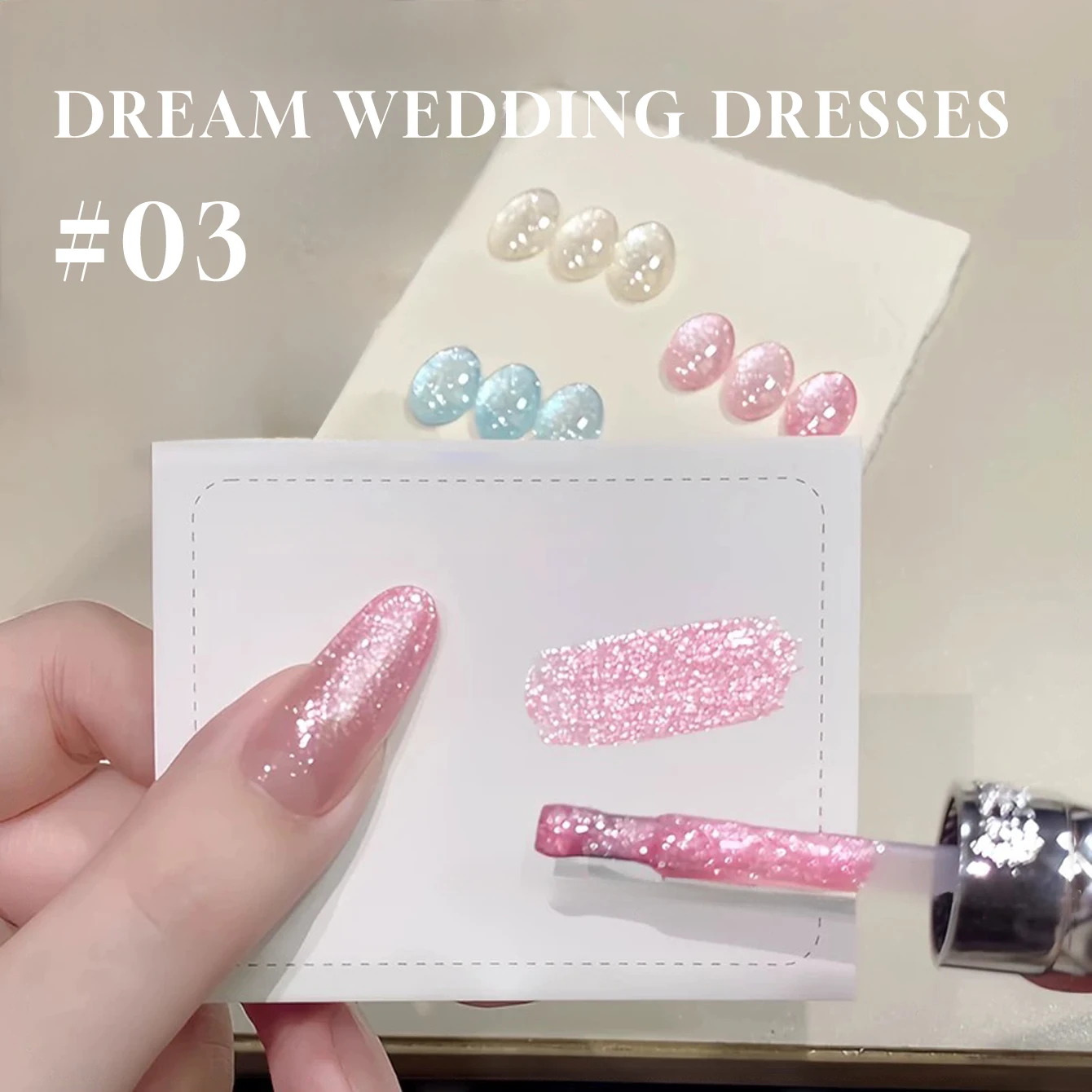 MIANEL1-9pcs 12ML Summer Dream Wedding Dress Fine Glitter Gel Nail Polish Popular Whitening Glitter Crushed Diamond Nails