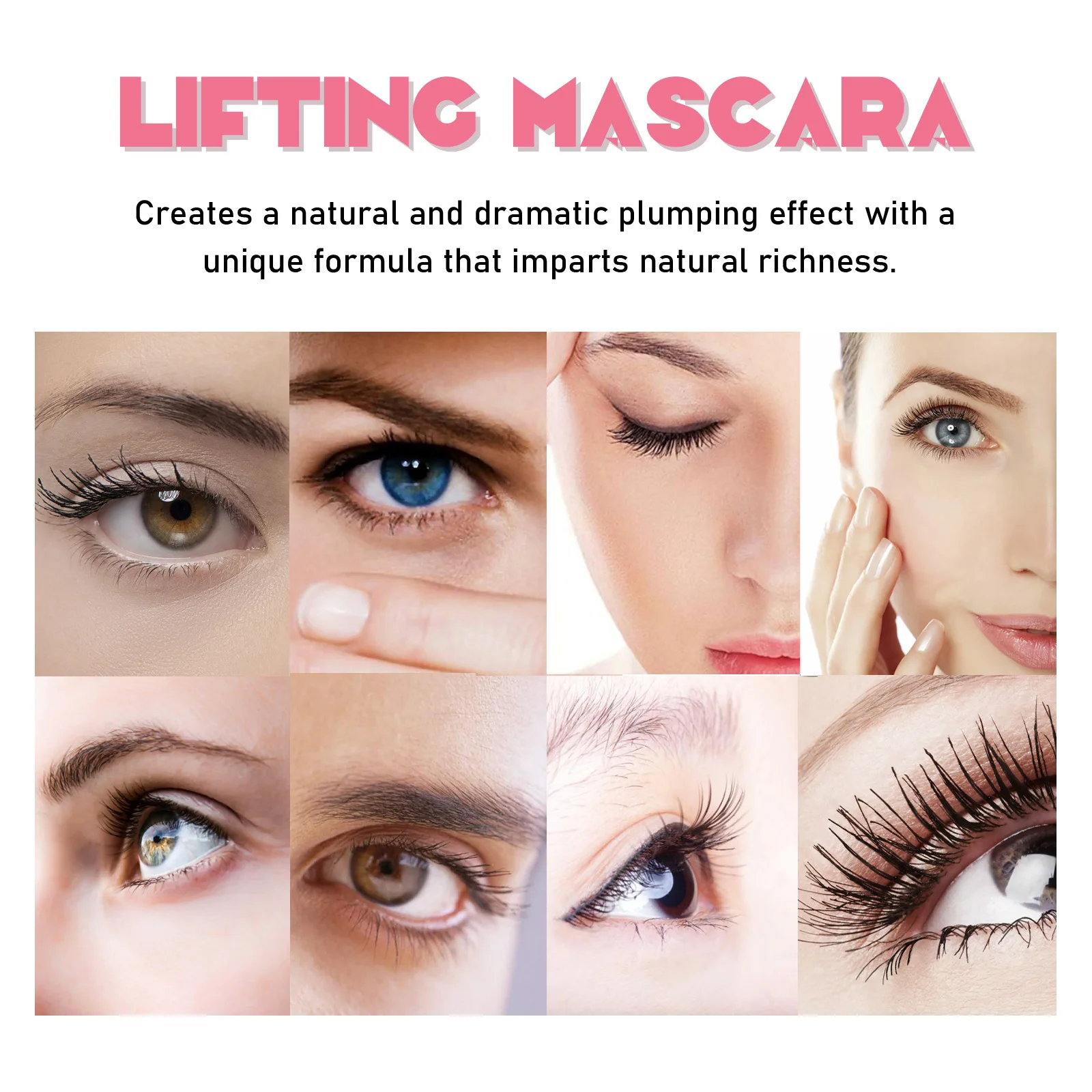 Mascara lifting arricciante in fibra di seta Impermeabile a lunga durata Allunga l'estensione delle ciglia Ciglia spesse nere Cosmetici per il trucco