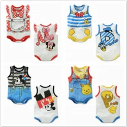 Summer Baby Boy Rompers Infant Sleevless Cartoon Mickey Minnie Girl Romper Newborn Cotton Jumpsuit Outfit Pajamas Bebe Clothes