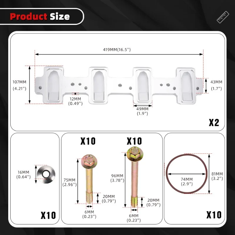 Rectangular Port Intake Manifold Adapter 551316 for LSA LSX LS Manifold Automotive Retrofit