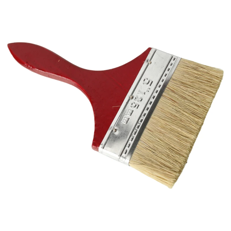 Griffpinsel mit Borstenhaar zum Malen, Wände und Möbeln, roter Griff fühlt sich angenehm an, um die Berührung von 5 Zoll an