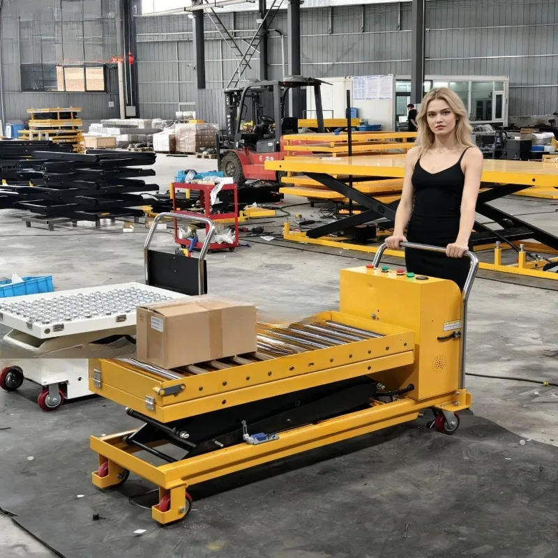 Roller platform car Roller lift car Manual hydraulic lifting roller ball electric abrasive tool car