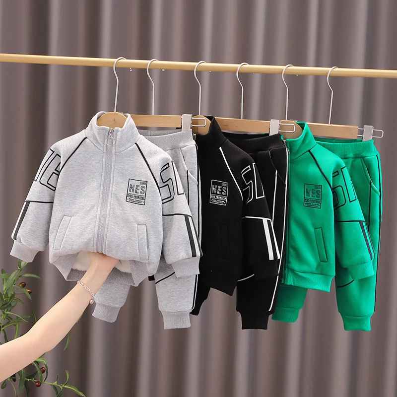 Boys Suit Coat+Pants Cotton 2Pcs/Sets 2023 Spring Autumn Sport Suits School Toddler Children Clothing