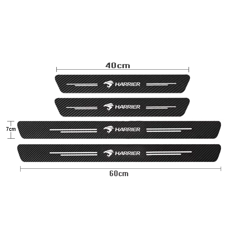 

4Pcs Car Stickers Threshold Strip Carbon Fiber Interior Decoration For Toyota Harrier 80 30 60 XU30 XU60 Venza 2020 2021-2024