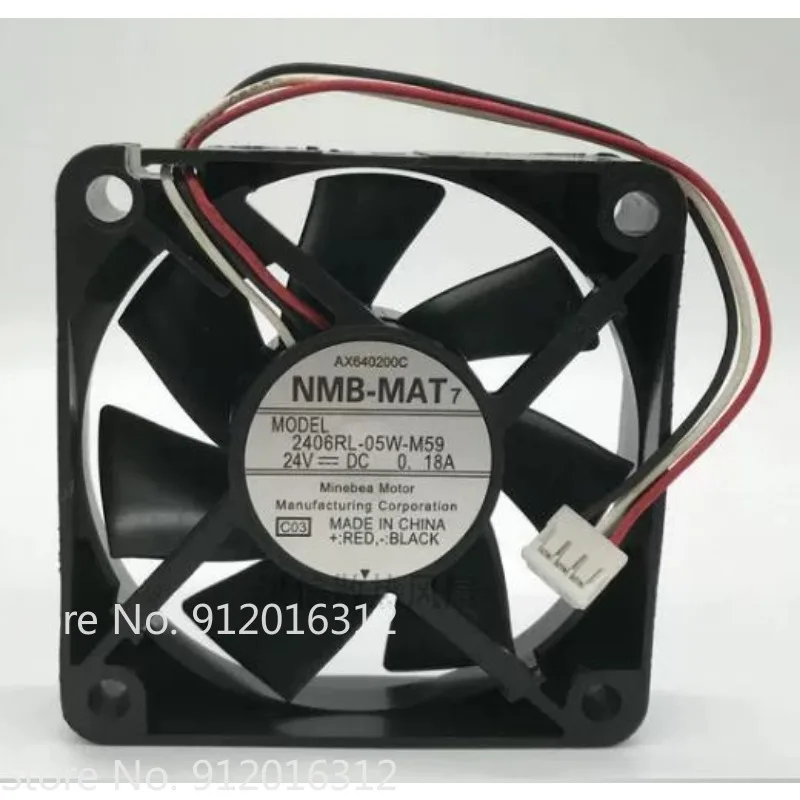 

Original New Cooler Fan for NMB 2406RL-05W-M59 6015 24V 0.18A 6CM 3 Wire Inverter Cooling Fan 60x60x15mm