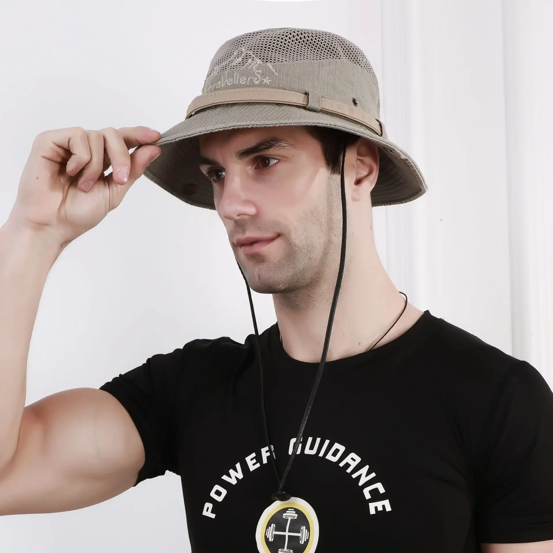Gorra safari algodón transpirable – Verano pesca - imagen 3