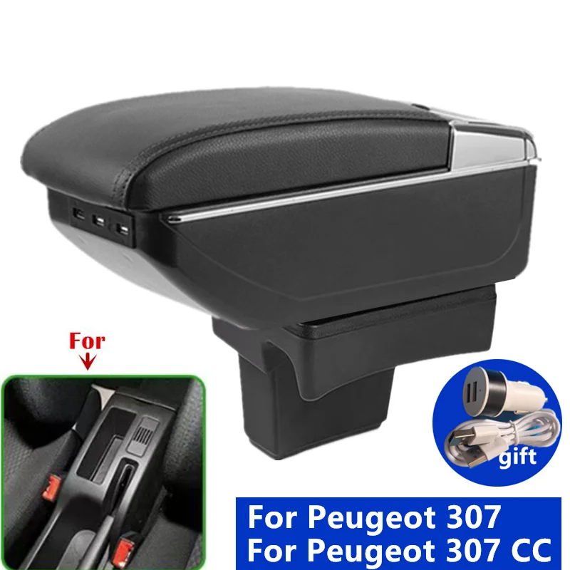 Auto-Armlehne für Peugeot 307, Armlehnenbox für Peugeot 307 CC Cabrio, Aufbewahrungsbox für den Innenraum, speziell für Nachrüstungen, Autozubehör