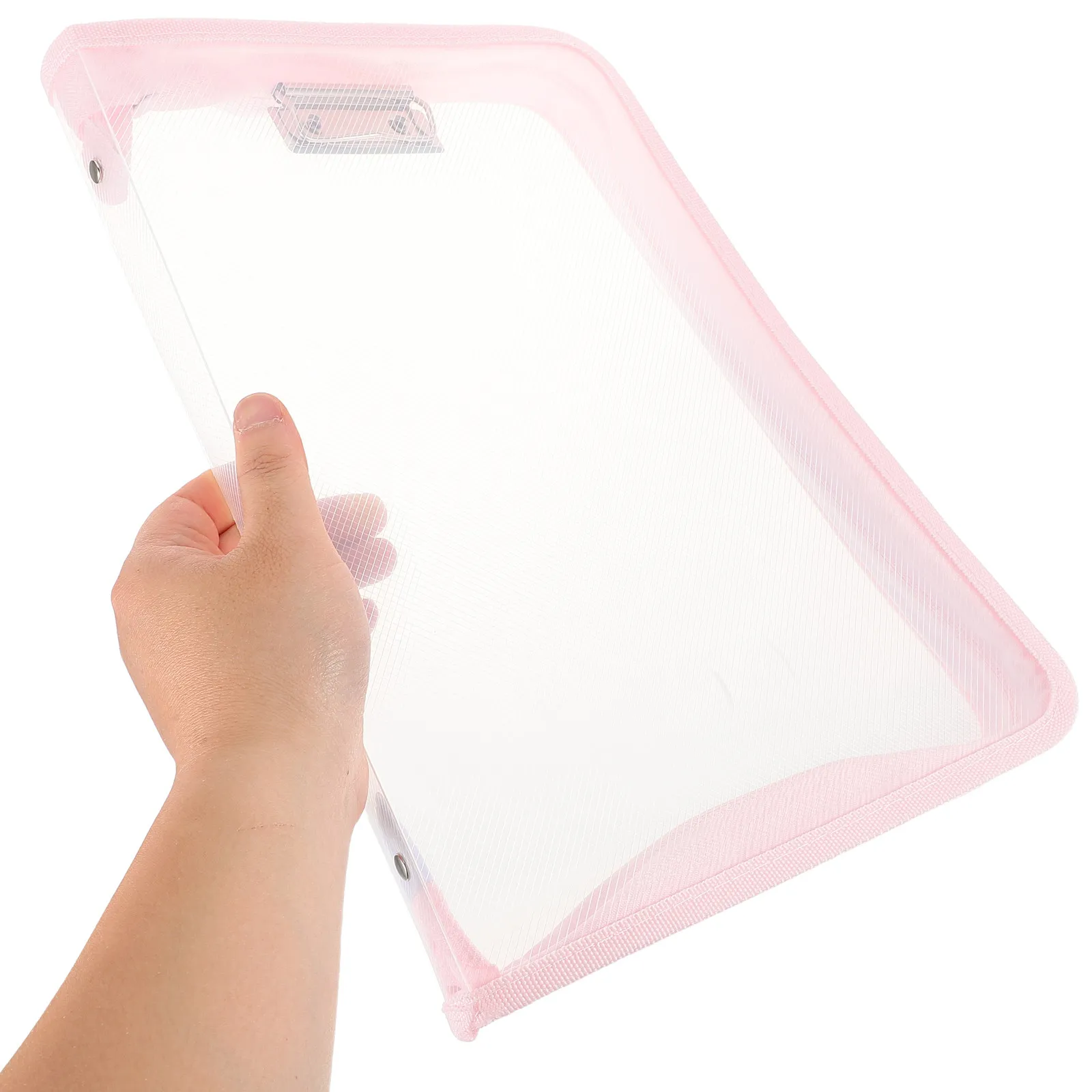 

Large Capacity Waterproof File Bag Transparent A4 Document Organizer Zipper Closure Students School Supplies Stationery Storage