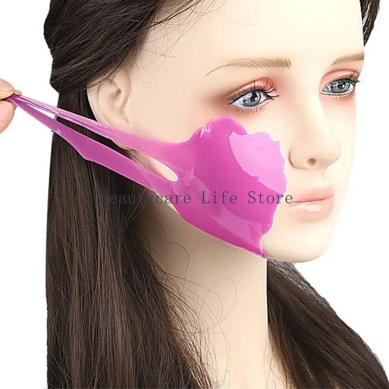 652C 2 Pcs Comfortable Soft Gel Face Lifting Strips Red Ear Hook Everyday Use