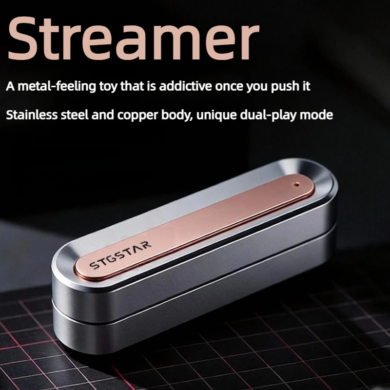 Spystar EDC New Magnetic Segmented Stainless Steel Unlimited Position Smooth Fingertip Push Card Decompression Toy
