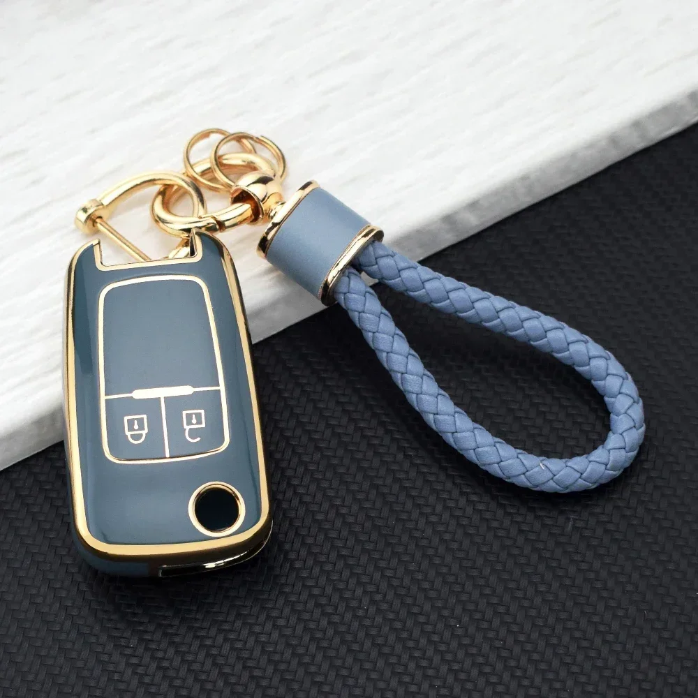 2 Buttons TPU Flip Remote Car Key Shell Fob for Chevrolet Cruze Epica Lova Camaro Impala Fit Astra J Corsa E Insignia Zafira