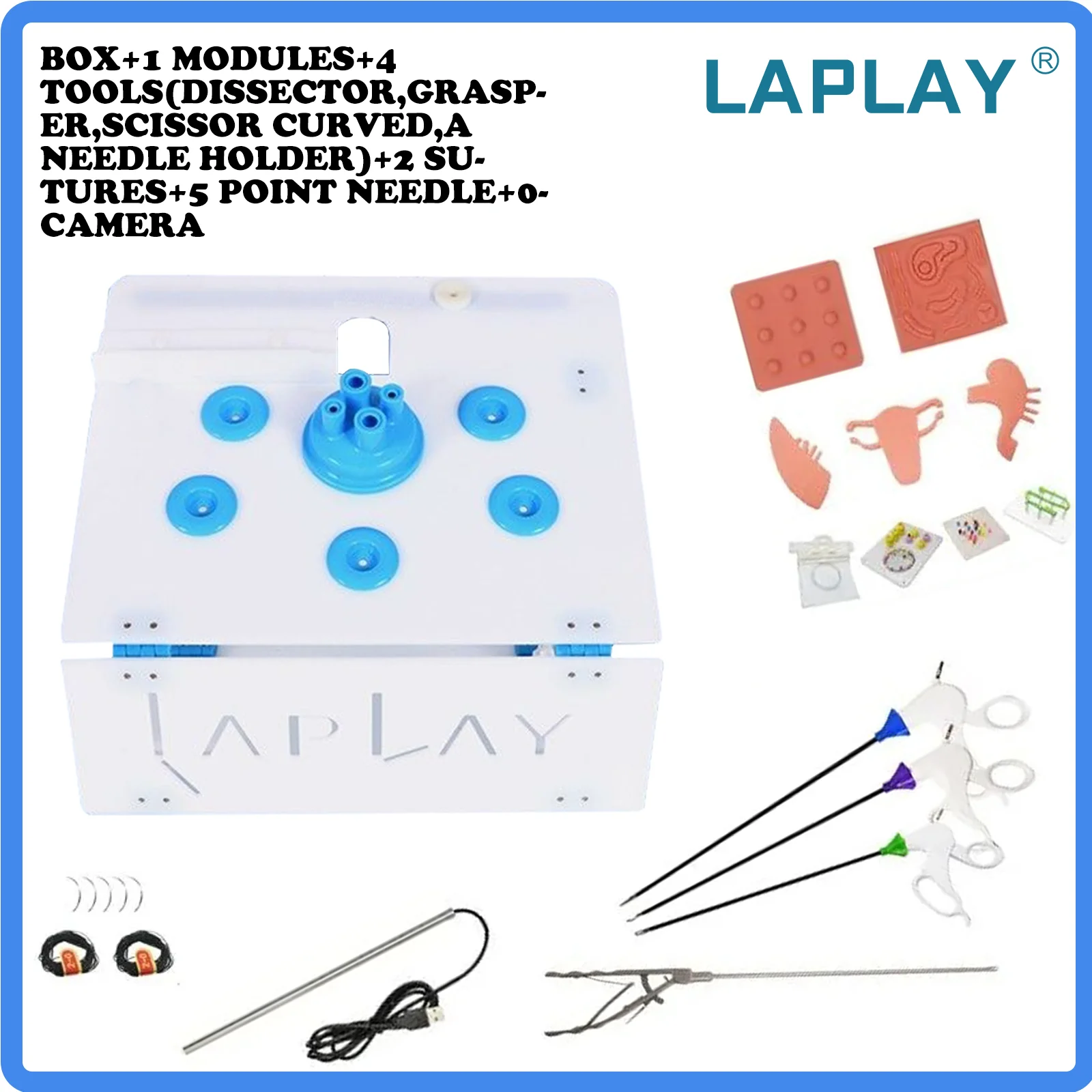 Laparoscopic Teaching Training Kit - High-definition camera, advanced four-instrument set for teaching demonstrations