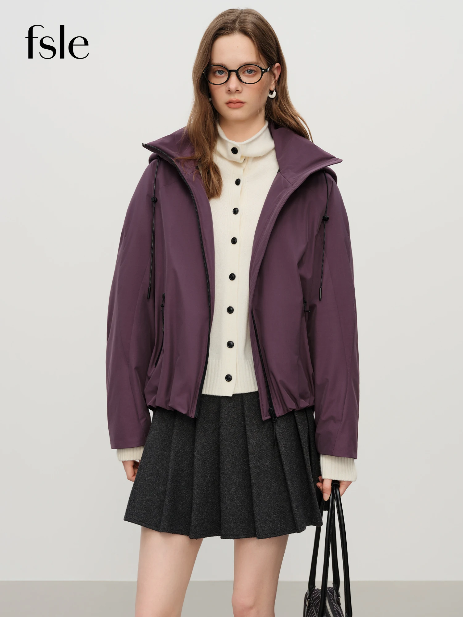 FSLE 2025, leichte Outdoor-Daunenjacke mit Kapuze für den Winter, wasserdichter Daunenmantel, warme, winddichte Pufferjacke für Wandern, Reisen