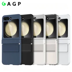 Luxury Skin Friendly Flip 5 6 Case for Samsung Galaxy Z Flip 5 3 4 6 Shockproof Hard Hinge Acrylic Slim ZFlip5 Flip3 Flip4 Cover