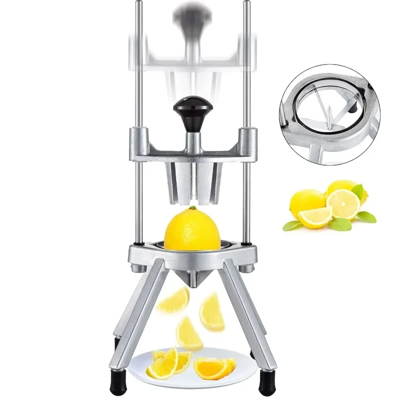 4-Section Commercial Easy Wedger Stainless Steel Blade Fruit Lime Slicer, Lemon Cutter for Home Bar Restaurant