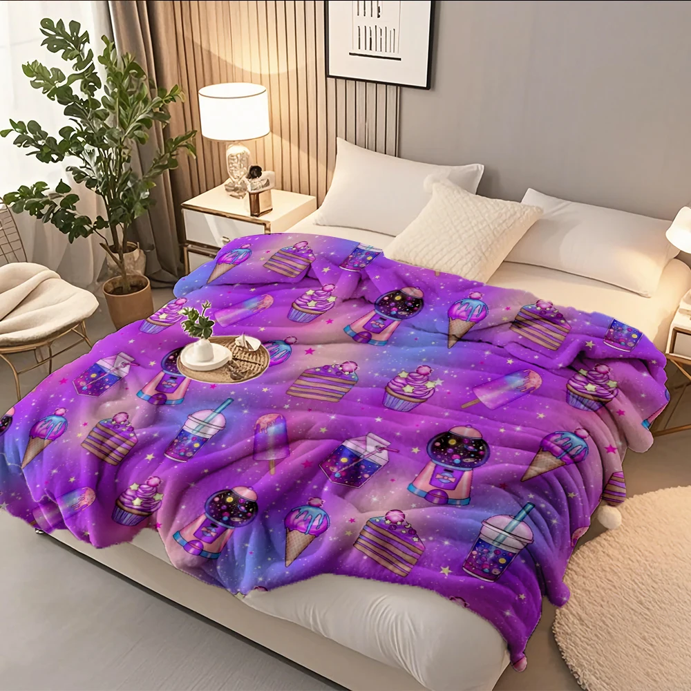 

Flannel Soft Blanket Cosmic Candy With Durable Lightweight Technology Premium Bedding Modern Minimalist Blankets For Children