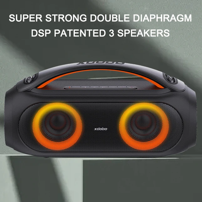 

Xdobo RGB Colorful Light Waterproof Handle Hot Selling Stereo Bass Boombox Speakers
