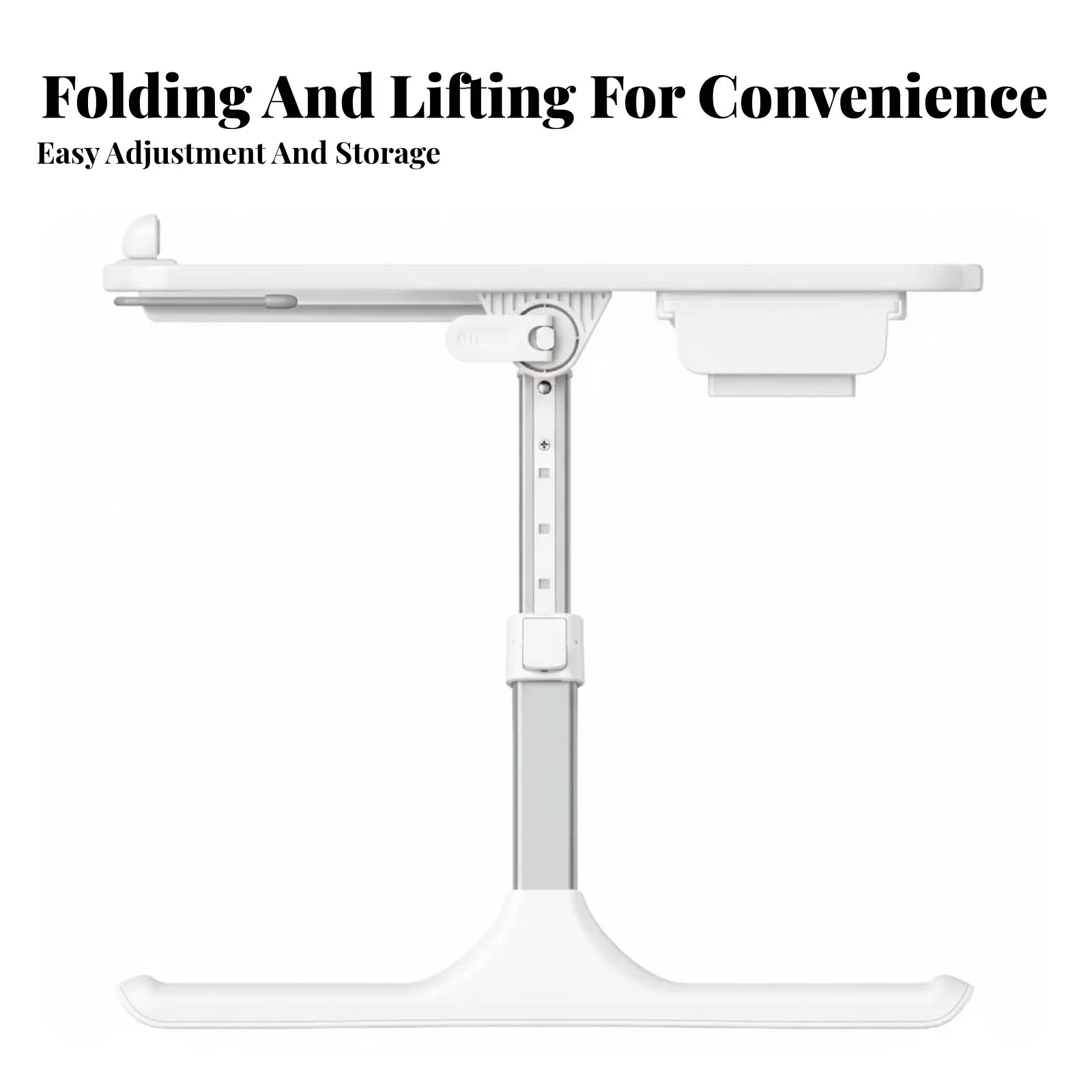 

Складной столик для ноутбука с регулировкой высоты, выдвижным ящиком и встроенной подставкой для планшета, многофункциональный