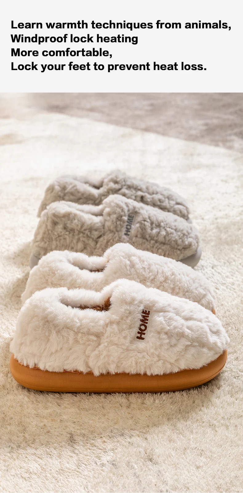 Winter-Wärme-Pantoffeln für Damen und Herren, 4 cm dicke Plattform, Cloud-Slides, flauschige Kunstfell-Plüschschuhe, weiche Sohle für den Innenbereich, Schlafzimmer-Mules. – Detail 5
