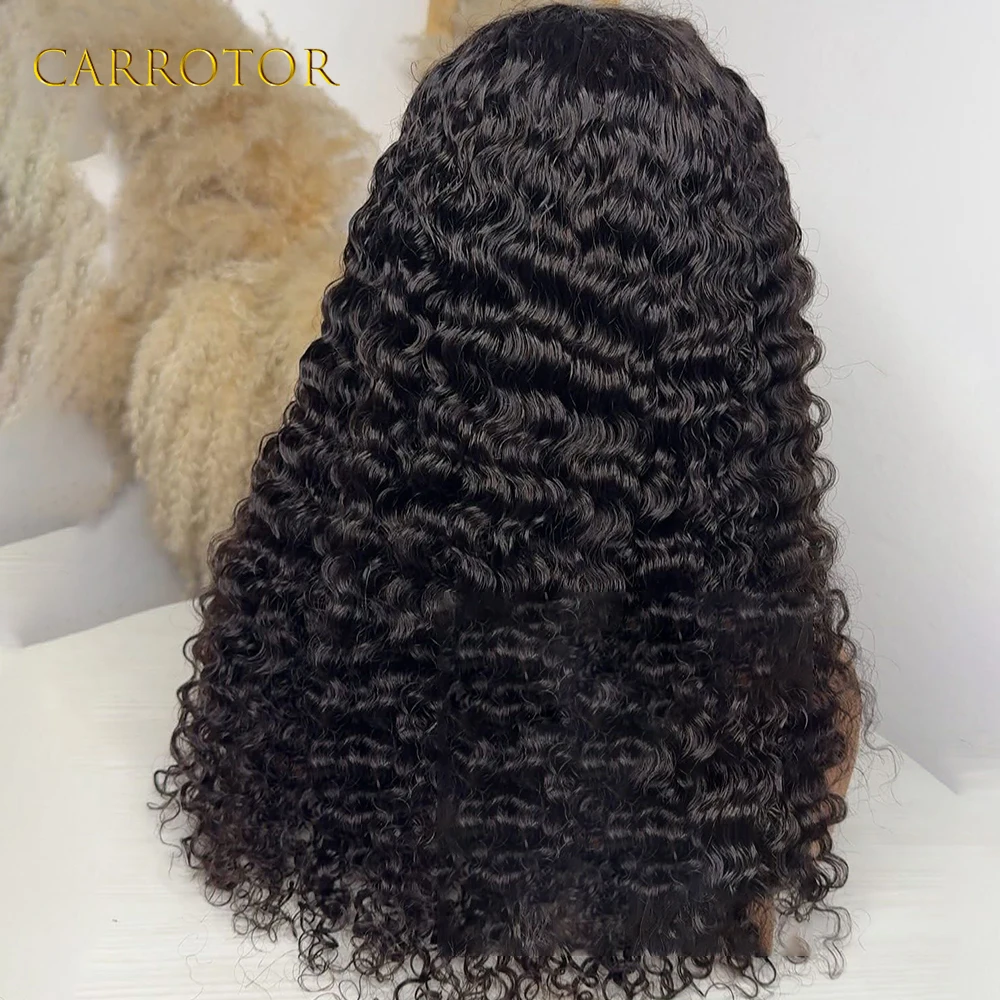 Natural Black Color Deep Curly Wig 13x6 Lace Frontal Glueless Wig Deep Curly Human Hair Lace Front Wig Pre-Plucked Woman Wigs view 2