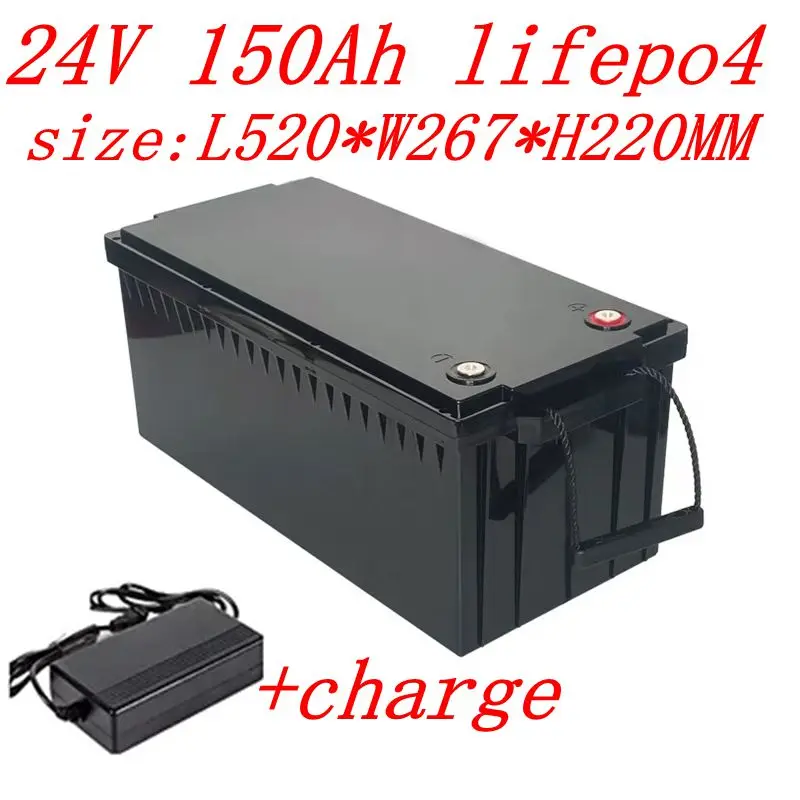 

JR Waterproof 24V 150AH lifepo4 lithium Battery BMS 8S for 2400w Solar system motorhomes backup power Inverter RV UPS +20A Char
