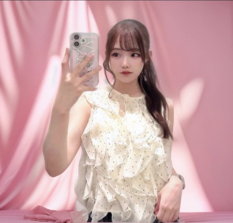 

Элегантные блузки Femme, многослойная женская блузка с рюшами в стиле ретро, топы без рукавов в горошек для женщин, модные летние шифоновые рубашки